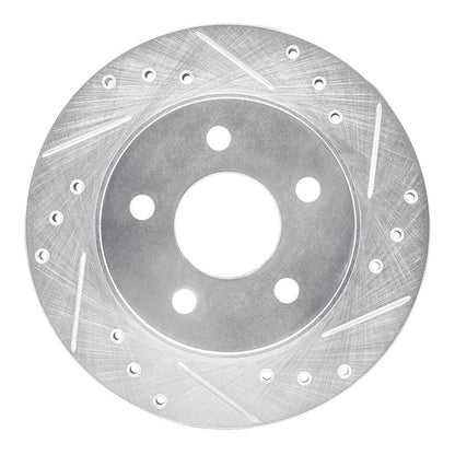 R1 Concepts R1 93-98 Ford Thunderbird Rear Right Drilled & Slotted Silver Brake Rotor