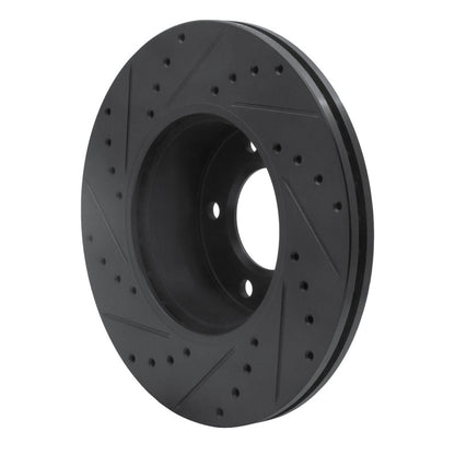 R1 Concepts R1 06-13 BMW 325I (USA/Canada) Front Right Drilled & Slotted Black Brake Rotor