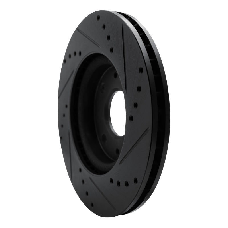 R1 Concepts R1 08-11 Ford Focus Front Left Drilled & Slotted Black Brake Rotor