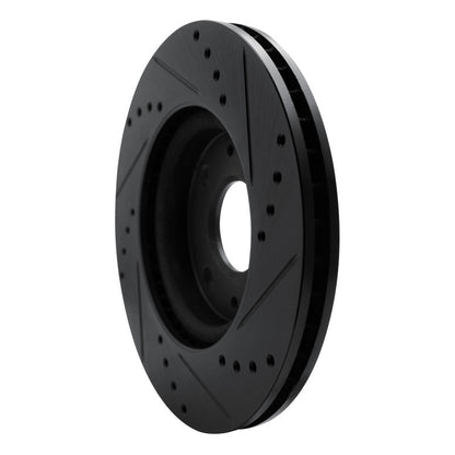 R1 Concepts R1 08-11 Ford Focus Front Left Drilled & Slotted Black Brake Rotor