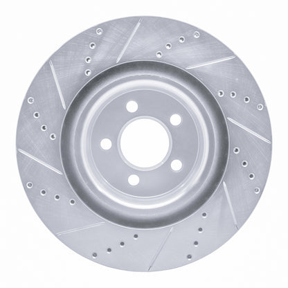 R1 Concepts R1 05-23 Chrysler 300 Front Right Drilled & Slotted Silver Brake Rotor