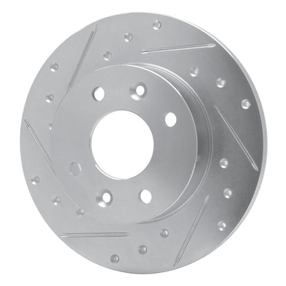 R1 Concepts R1 81-83 Renault R18I Front Left Drilled & Slotted Silver Brake Rotor