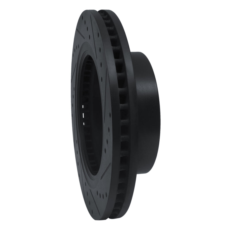 R1 Concepts R1 12-21 Nissan NV1500 Front Left Drilled & Slotted Black Brake Rotor