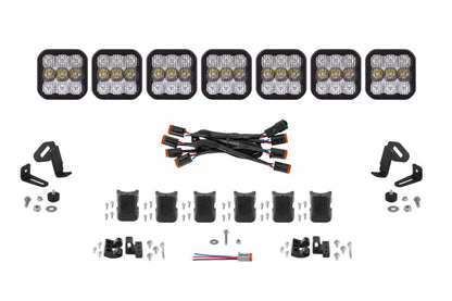 Diode Dynamics SS5 Sport Universal CrossLink 7-Pod Lightbar - White Combo