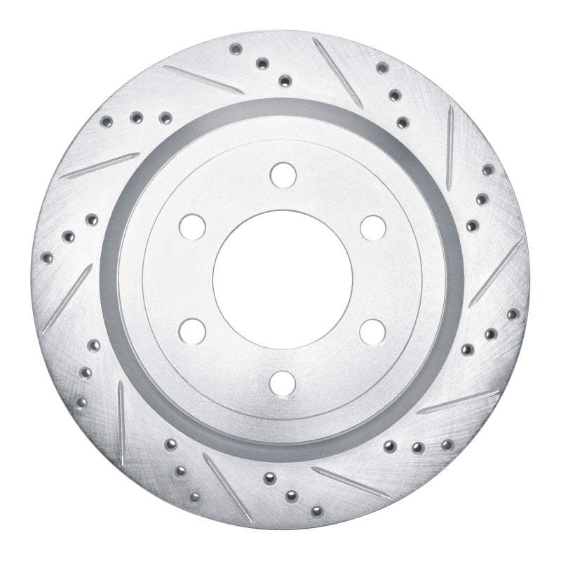 R1 Concepts R1 18-21 Ford F-150 4WD Rear Right Drilled & Slotted Silver Brake Rotor