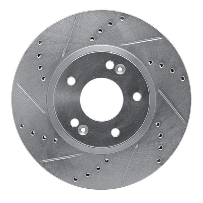 R1 Concepts R1 07-12 Hyundai Veracruz Rear Left Drilled & Slotted Silver Brake Rotor