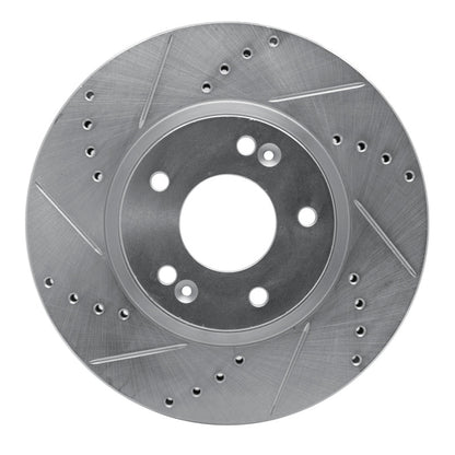 R1 Concepts R1 07-12 Hyundai Veracruz Rear Left Drilled & Slotted Silver Brake Rotor