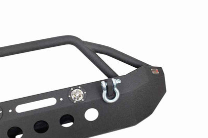 Fishbone Offroad 07-18 Jeep Wrangler Front Winch Bumper W/LEDs Full Width - Blk Textured Powdercoat