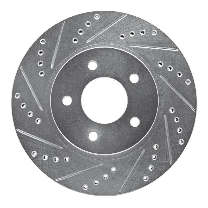 R1 Concepts R1 02-07 Chevrolet Equinox Front Left Drilled & Slotted Silver Brake Rotor