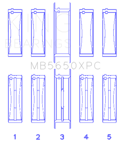 King Engine Bearings Ford 370/ 429/ 460 16V OHV pMaxKote Coated Main Bearing Set