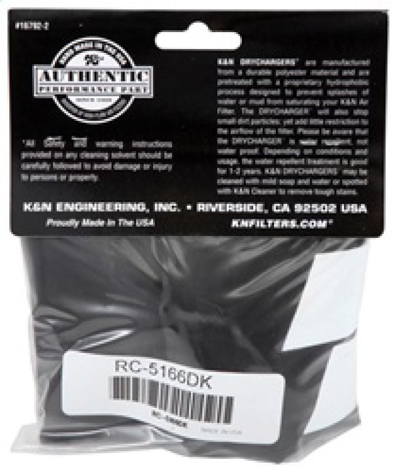 K&N Engineering K&N Round Tapered Drycharger Air Filter Wrap 8in B ID x 6.625in T ID x 10.5in H