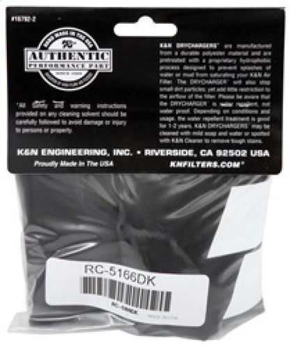 K&N Engineering K&N Round Tapered Drycharger Air Filter Wrap 8in B ID x 6.625in T ID x 10.5in H