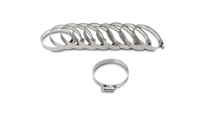 Vibrant S.S. Worm Gear Clamps Pack of 10 - Clamping Range: 2.79in - 3.74in (71mm - 95mm)