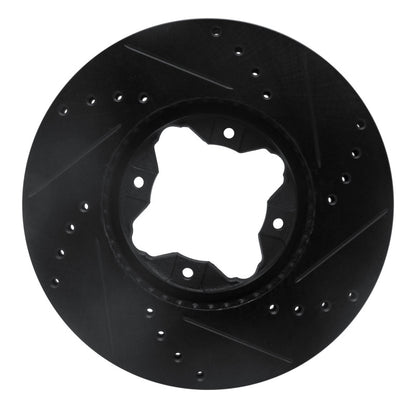 R1 Concepts R1 92-98 Acura TL Front Left Drilled & Slotted Black Brake Rotor