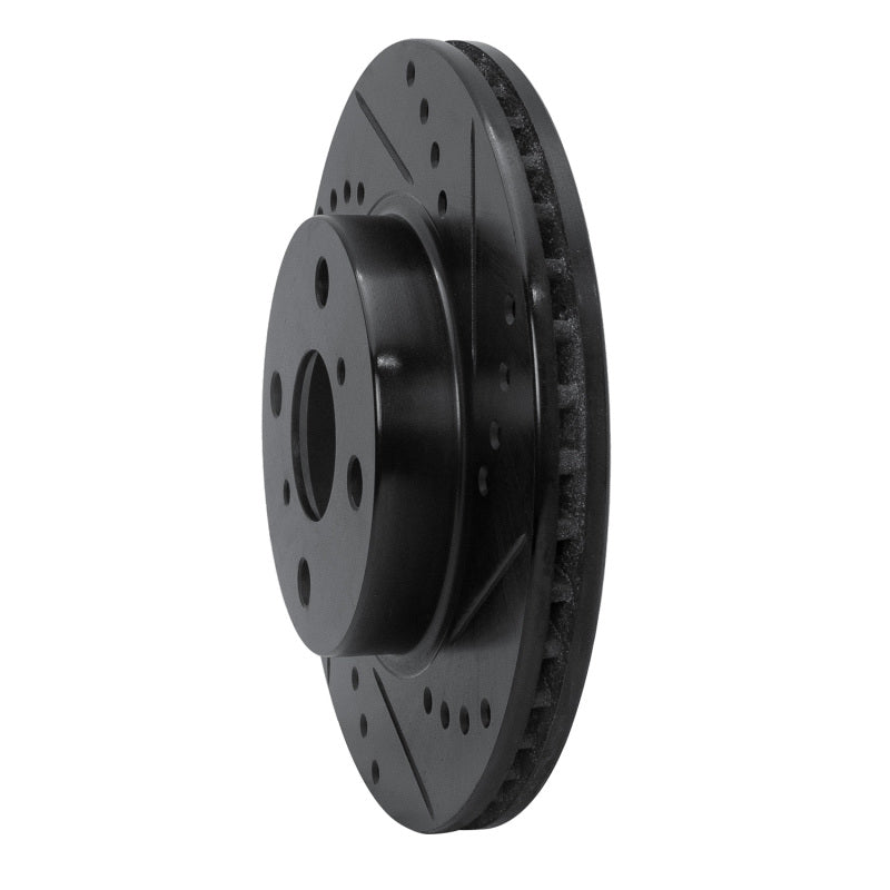 R1 Concepts R1 01-03 Toyota Prius Front Right Drilled & Slotted Black Brake Rotor