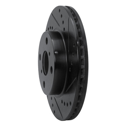 R1 Concepts R1 01-03 Toyota Prius Front Right Drilled & Slotted Black Brake Rotor