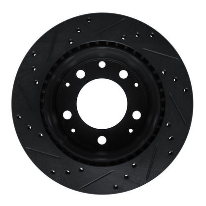 R1 Concepts R1 69-83 Porsche 911 Rear Right Drilled & Slotted Black Brake Rotor