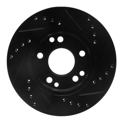 R1 Concepts R1 87-93 Mercedes-Benz 190E Front Left Drilled & Slotted Black Brake Rotor