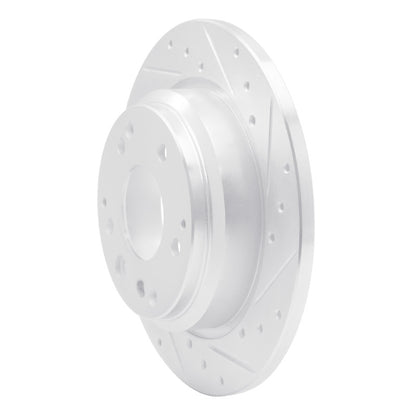 R1 Concepts R1 99-01 Acura RL Rear Right Drilled & Slotted Silver Brake Rotor