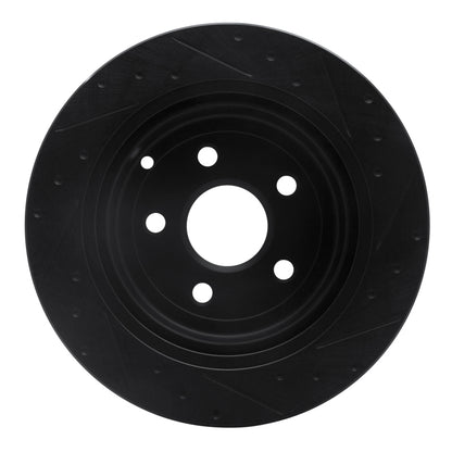 R1 Concepts R1 08-17 Chevrolet SS Rear Left Drilled & Slotted Black Brake Rotor