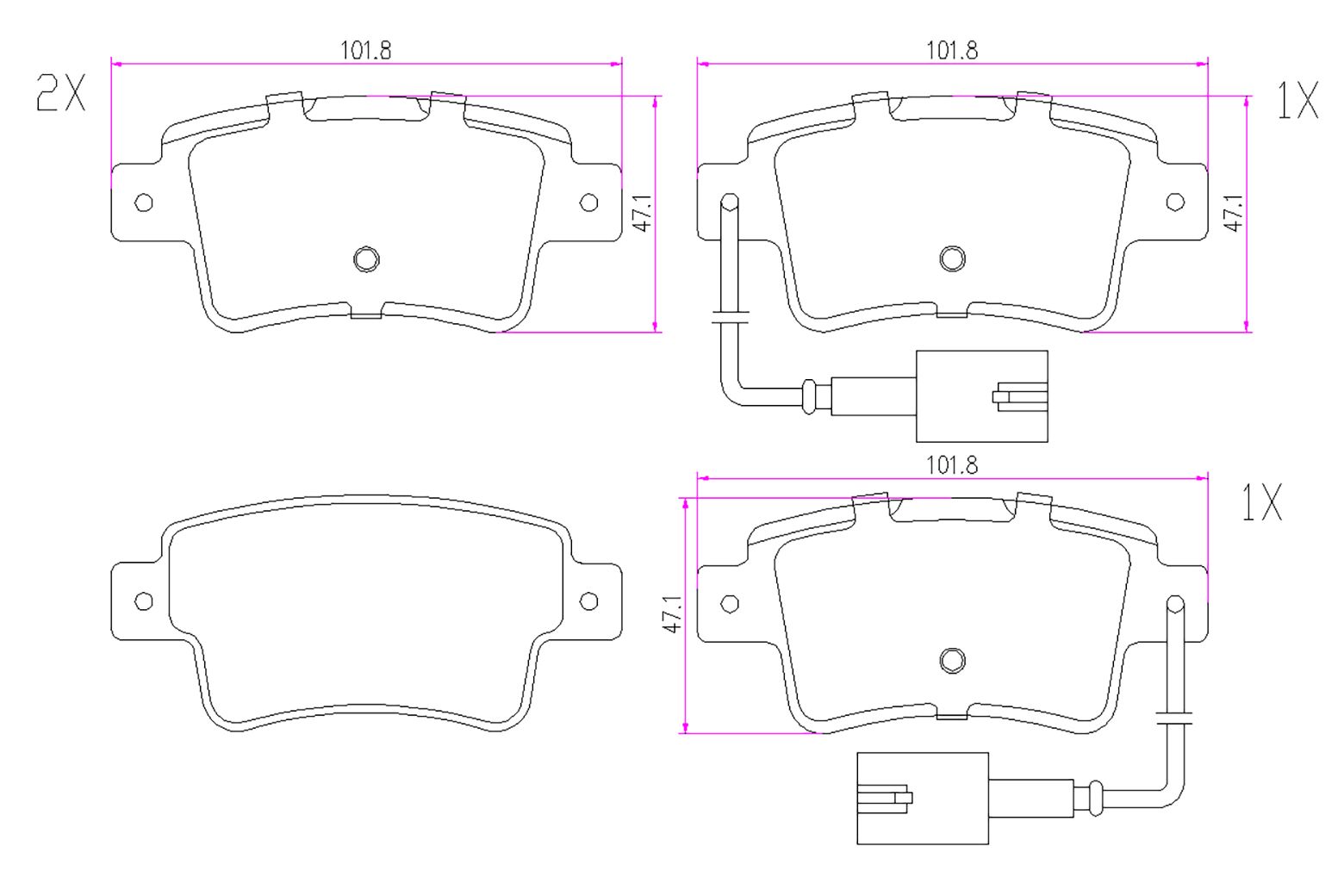 BOGAP P8210129 Brake Pad Set, Disc Brake