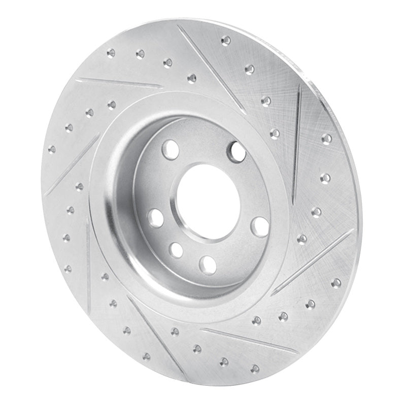 R1 Concepts R1 15-20 Jaguar E-Pace Rear Left Drilled & Slotted Silver Brake Rotor