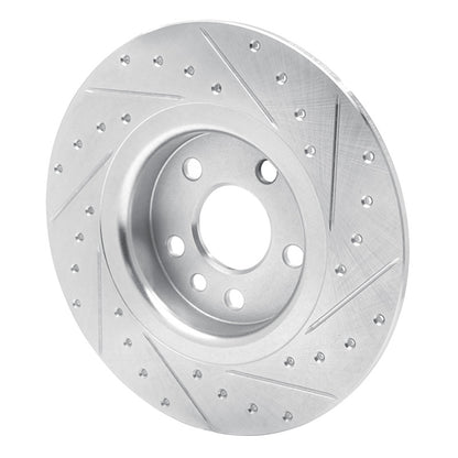 R1 Concepts R1 15-20 Jaguar E-Pace Rear Left Drilled & Slotted Silver Brake Rotor