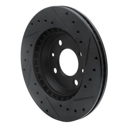 R1 Concepts R1 87-93 Saab 9000 Front Left Drilled & Slotted Black Brake Rotor