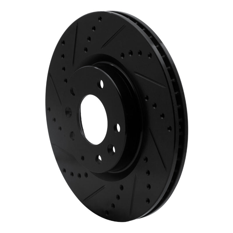 R1 Concepts R1 04-08 Mazda RX-8 Front Left Drilled & Slotted Black Brake Rotor