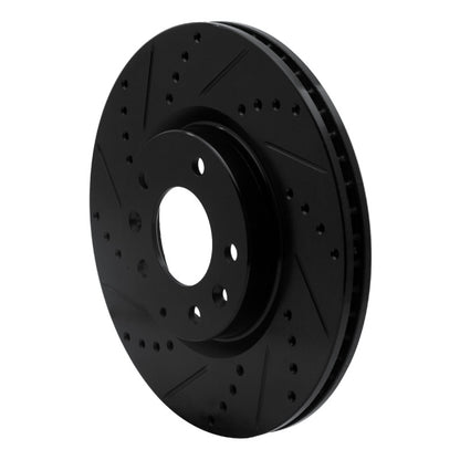 R1 Concepts R1 04-08 Mazda RX-8 Front Left Drilled & Slotted Black Brake Rotor