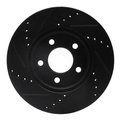 R1 Concepts R1 05-10 Ford Mustang Front Right Drilled & Slotted Black Brake Rotor