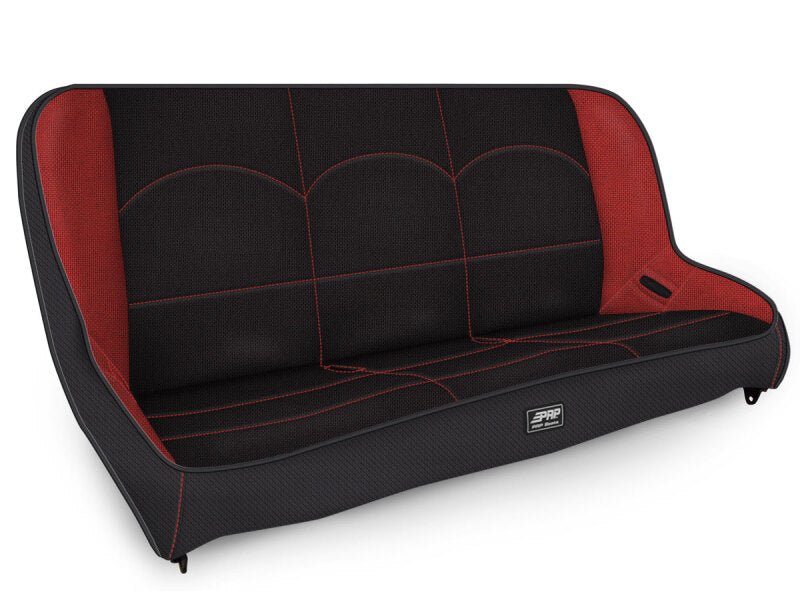 PRP Seats PRP Jeep JKU/JLU Low Back Rear Bench - Black/Red
