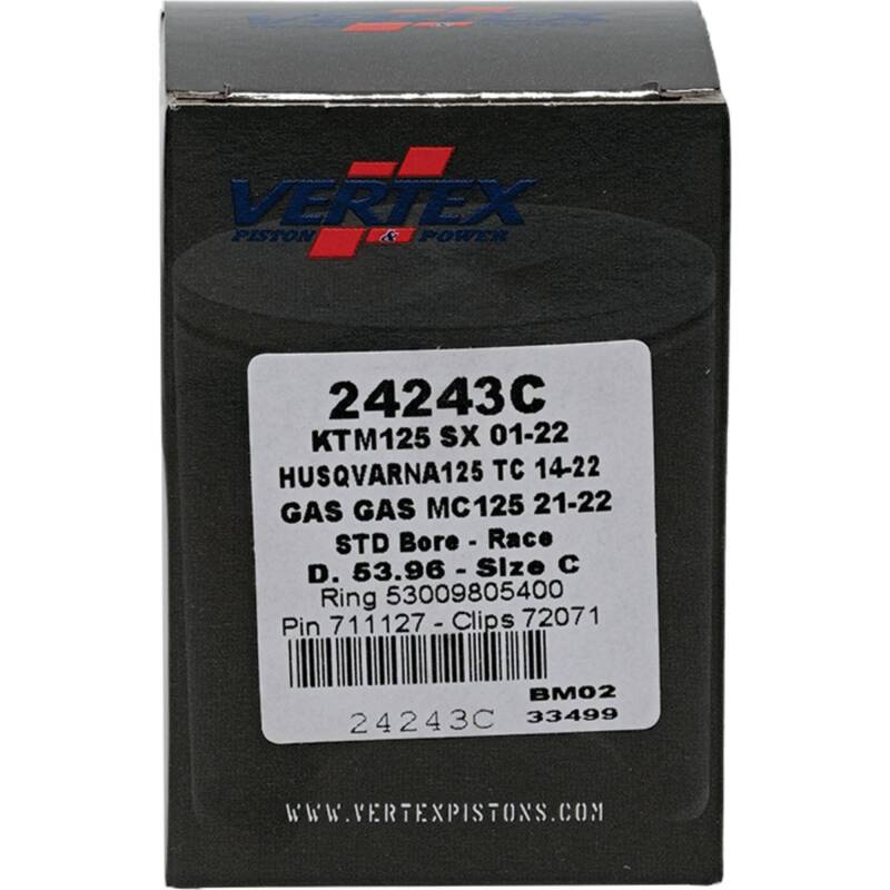 Vertex Pistons Vertex Piston 01-16 KTM 125 EXC 125cc Cast Race Piston Kit