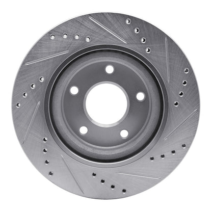 R1 Concepts R1 07-13 Nissan Altima Front Left Drilled & Slotted Silver Brake Rotor