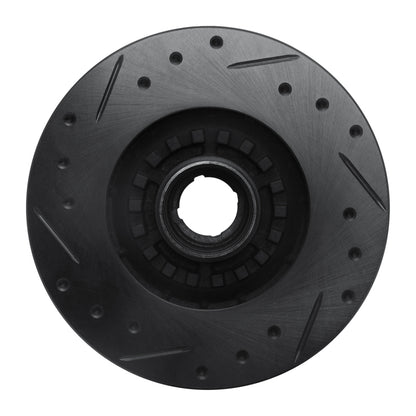 R1 Concepts R1 84-85 Mazda RX-7 Front Right Drilled & Slotted Black Brake Rotor