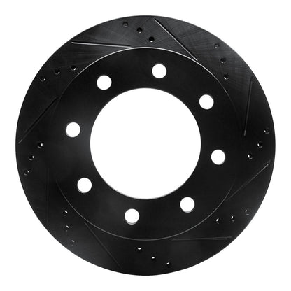 R1 Concepts R1 99-05 Ford F-350 Super Duty 2WD Rear Right Drilled & Slotted Black Brake Rotor