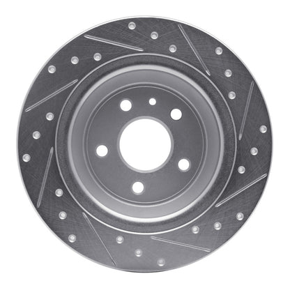 R1 Concepts R1 13-20 Ford Fusion Rear Left Drilled & Slotted Silver Brake Rotor
