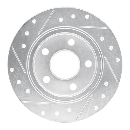 R1 Concepts R1 93-05 Ford Taurus SHO Rear Right Drilled & Slotted Silver Brake Rotor