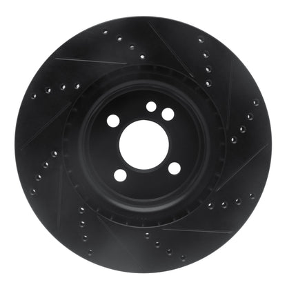 R1 Concepts R1 09-14 Mini Cooper (Excl Clubman) Front Left Drilled & Slotted Black Brake Rotor