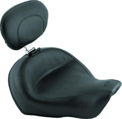 Mustang Motorcycle Mustang 06-17 Harley Dyna Wide Touring Solo Seat w/ Driver Backrest - Black