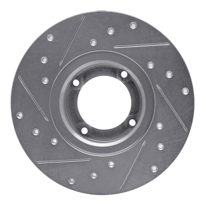 R1 Concepts R1 80-83 Subaru GL Front Right Drilled & Slotted Silver Brake Rotor
