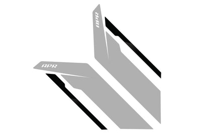 APR Sideburn Stickers - Silver APR/Black Stripe (Pair)