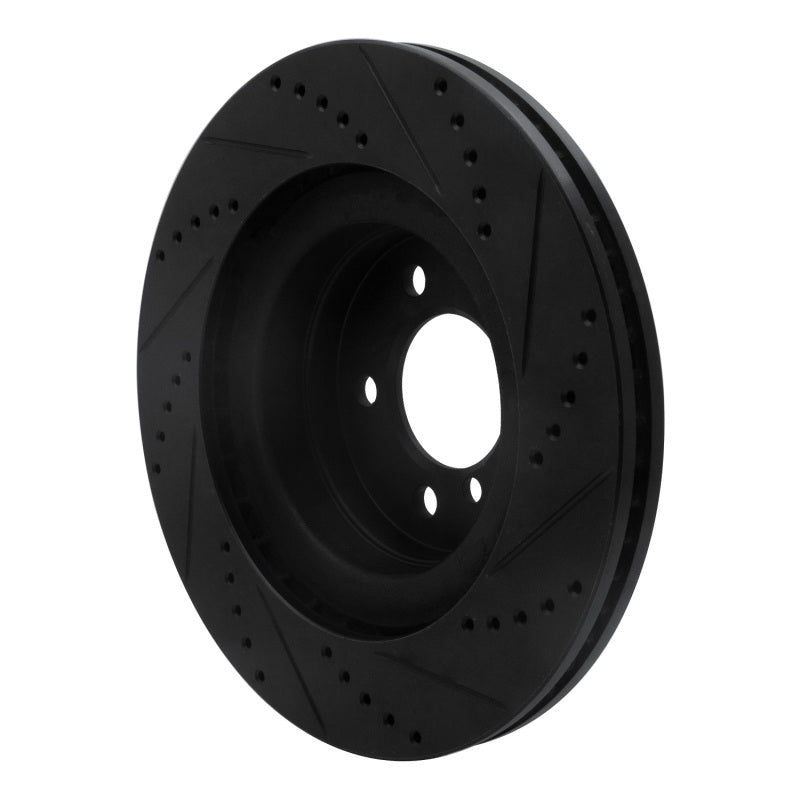 R1 Concepts R1 06-09 Land Rover Range Rover Front Left Drilled & Slotted Black Brake Rotor
