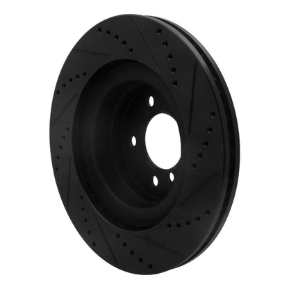 R1 Concepts R1 06-09 Land Rover Range Rover Front Left Drilled & Slotted Black Brake Rotor