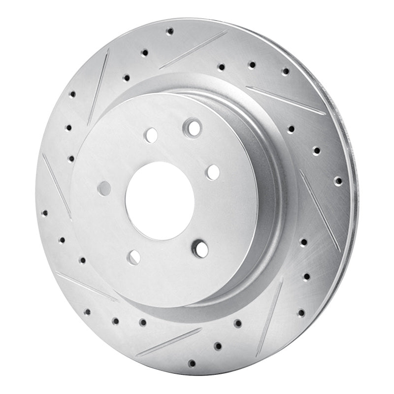 R1 Concepts R1 03-08 Infiniti G35 Rear Left Drilled & Slotted Silver Brake Rotor