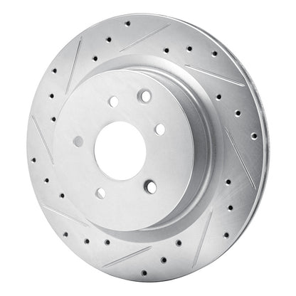 R1 Concepts R1 03-08 Infiniti G35 Rear Left Drilled & Slotted Silver Brake Rotor