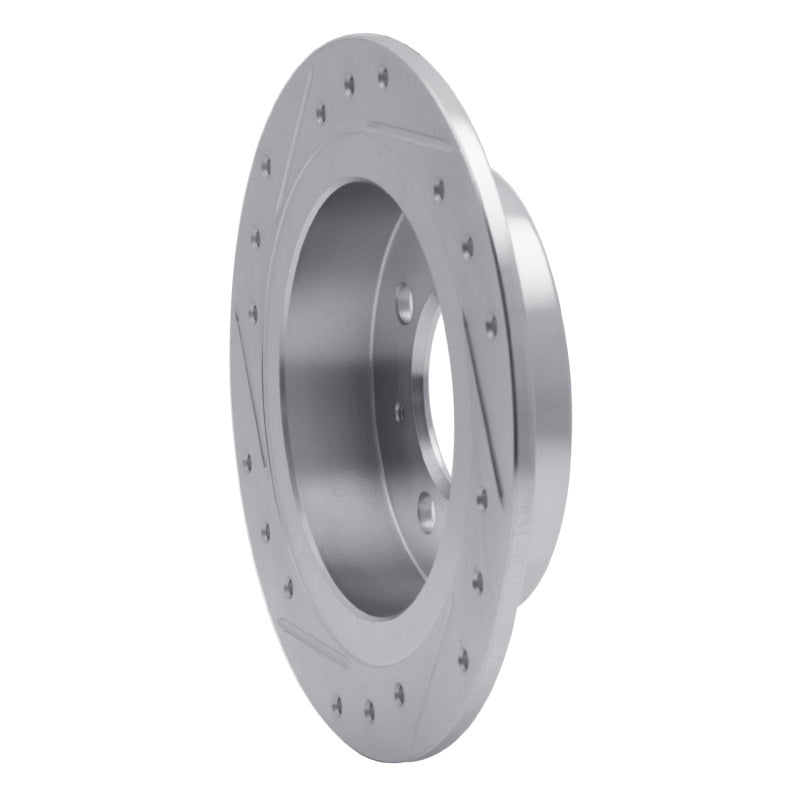 R1 Concepts R1 91-06 Nissan 200SX Rear Right Drilled & Slotted Silver Brake Rotor