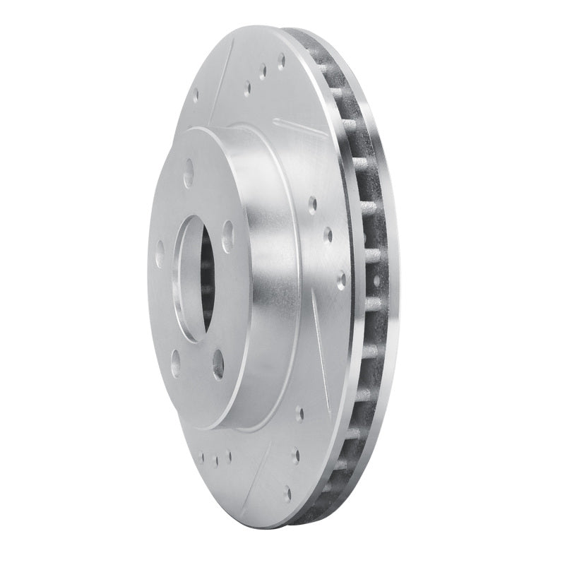 R1 Concepts R1 86-92 Ford Thunderbird Front Left Rear Left Drilled & Slotted Silver Brake Rotor