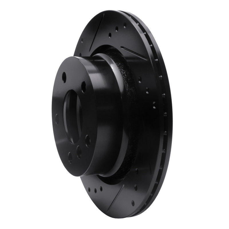 R1 Concepts R1 03-08 BMW Z4 Rear Left Drilled & Slotted Black Brake Rotor