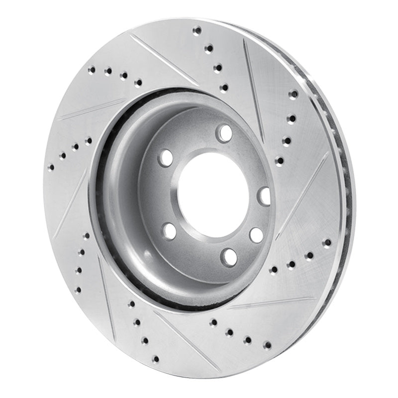 R1 Concepts R1 05-07 Land Rover LR3 Front Left Drilled & Slotted Silver Brake Rotor